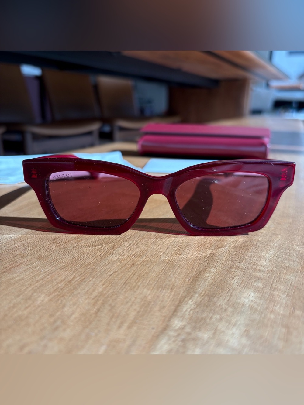 GUCCI Red / Burgundy Cat-Eye Sunglasses Model: GG1790S - Picture 2 of 8